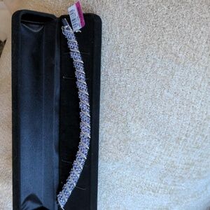 NWT Tanzanite sterling bracelet.  Macy's. Multigem Tanzanite & White Topaz,  Box
